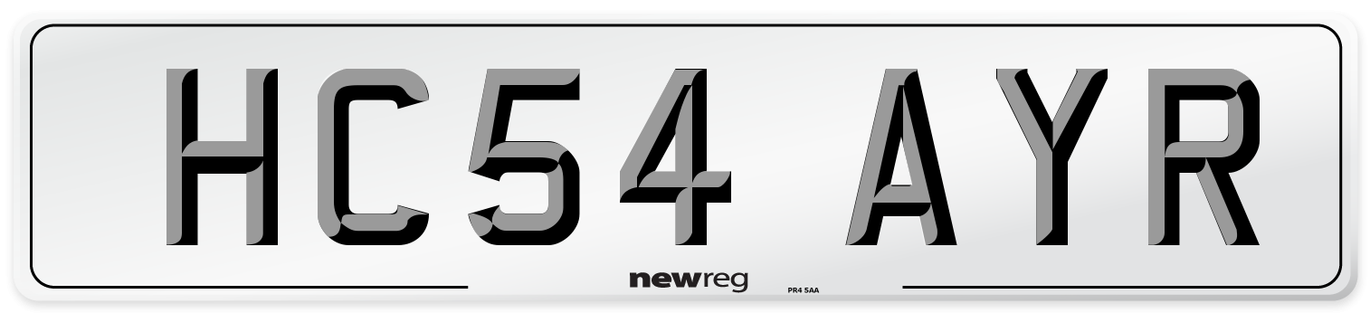 HC54 AYR Number Plate from New Reg